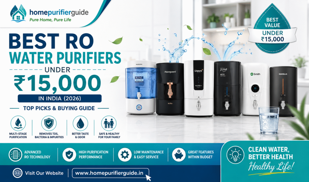 Comparison of the best RO water purifiers under ₹15000 in India