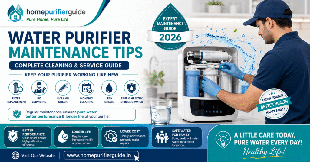 Water purifier maintenance tips for keeping RO water purifiers clean and working efficiently