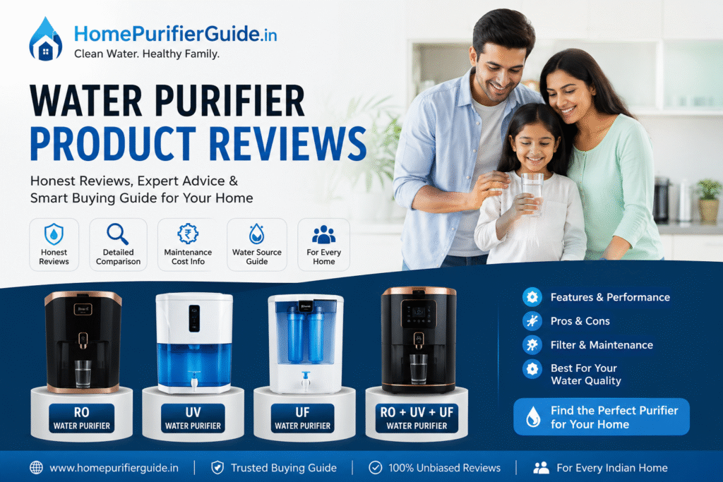 Water purifier product reviews and comparison for home use