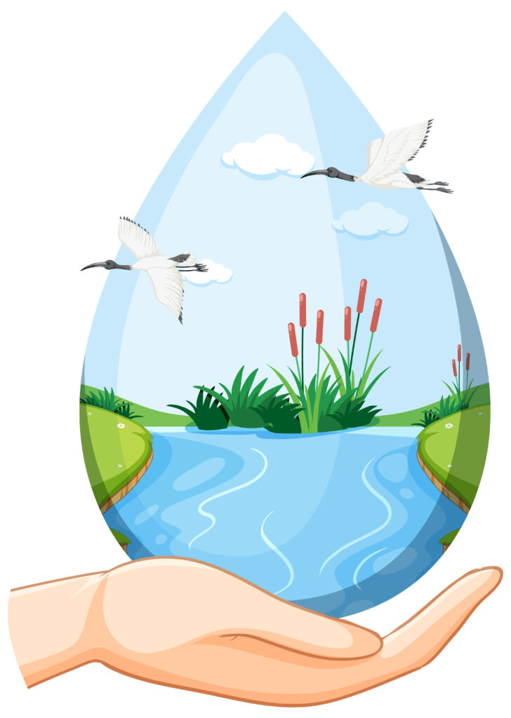 Pond forest in waterdrop form